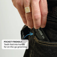 Folding Mustache Comb - Traditional: Tortoiseshell