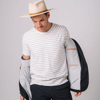 Raw Seam Stripe V-Neck