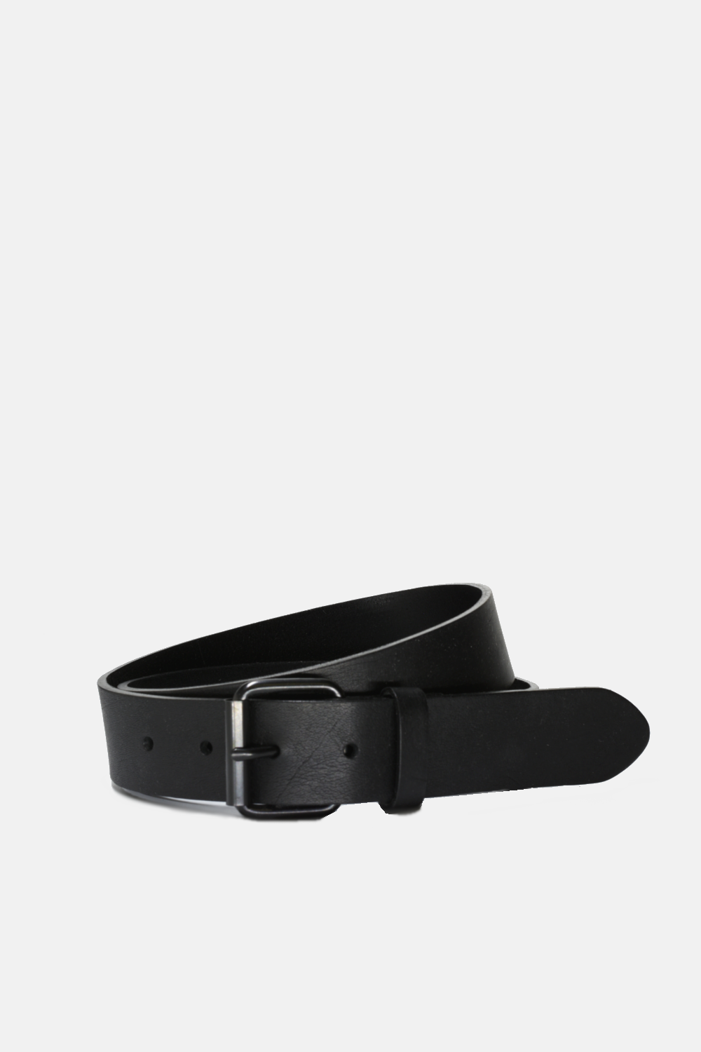 Black Leather on Black Buckle Belt: Medium