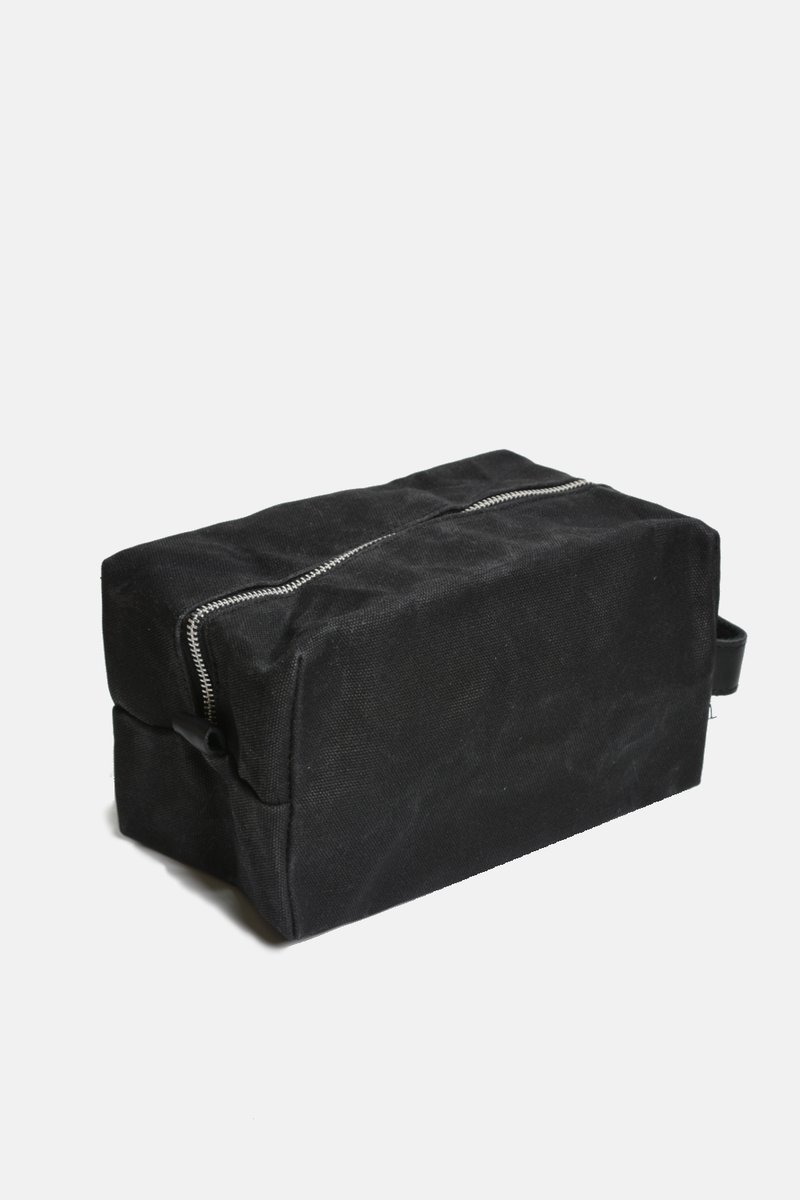 Waxed Cotton Dopp Kit // Toiletry Bag: True Black