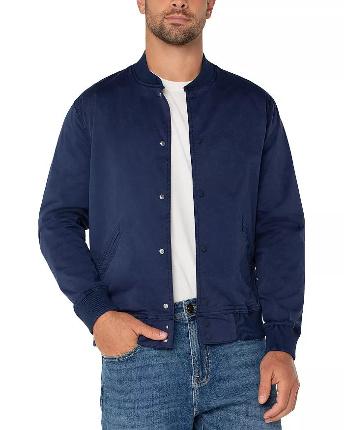 Snap Closure Bomber Jacket