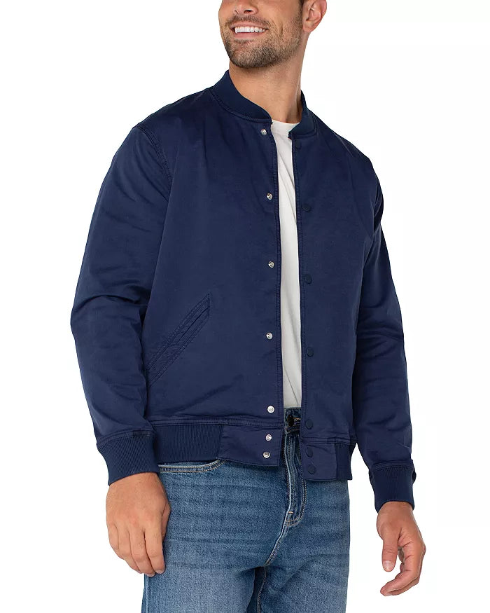 Snap Closure Bomber Jacket