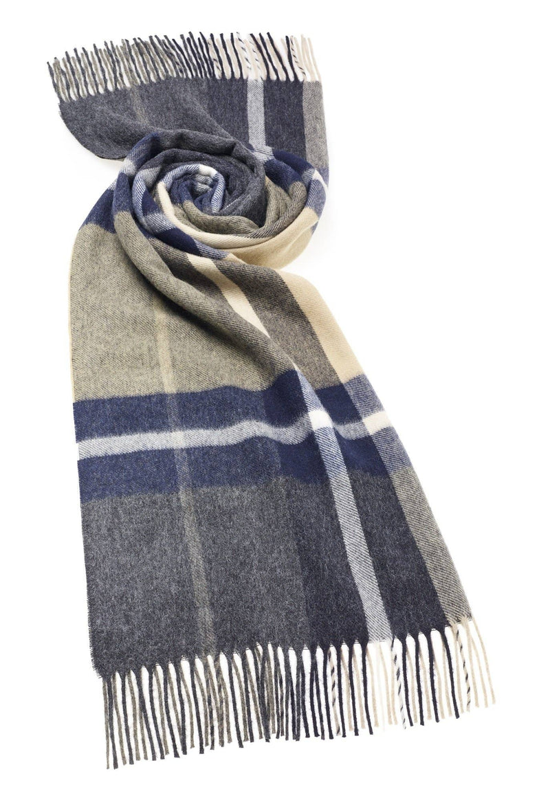 Blanket Scarf - Shawl - Stole - Wrap - Madison Navy/Camel