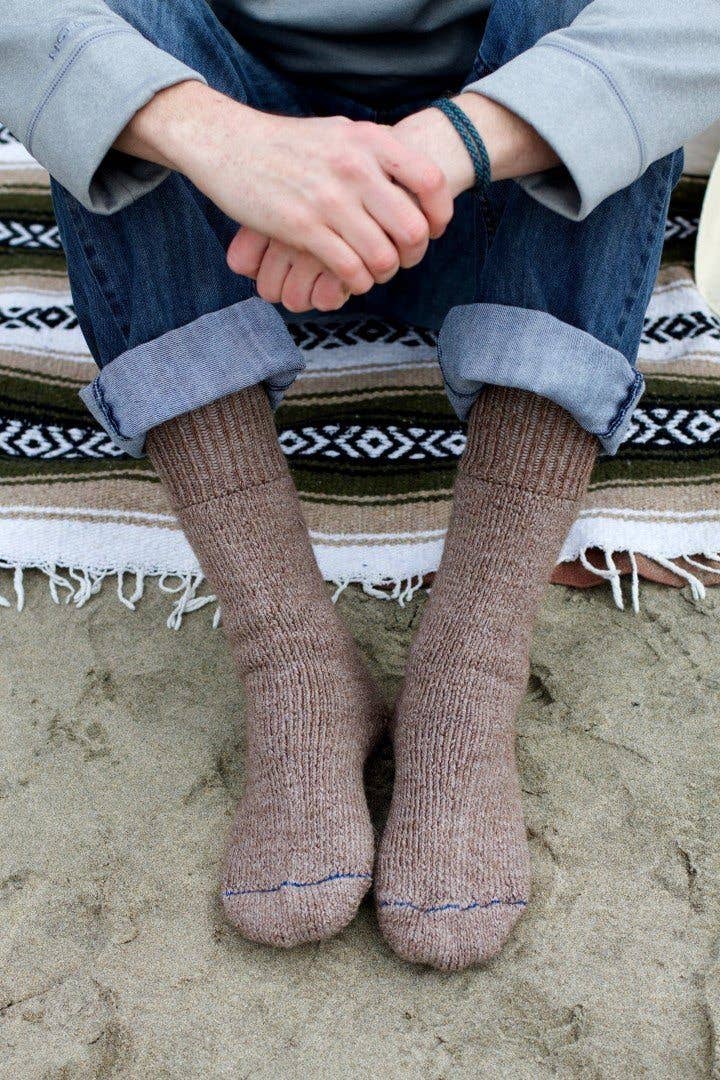"Superwarm" Alpaca Socks - Made in the USA: Grey / Large / Superwarm