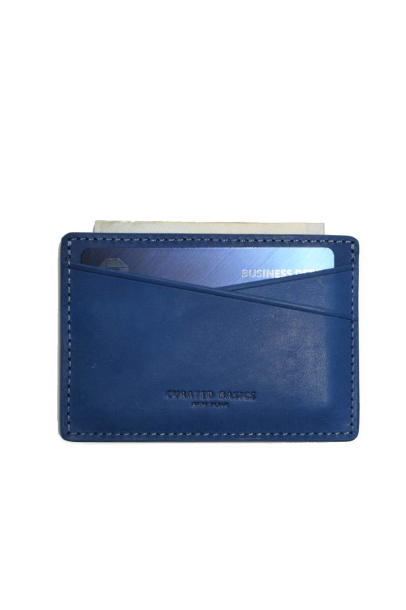 Traditional Cow-hide Leather Cardholder: Cognac