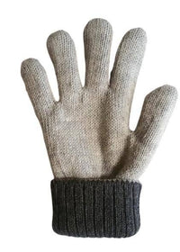 Iditarod 100% Alpaca Double-Thick Reversible Gloves: Black/MedGrey / Large