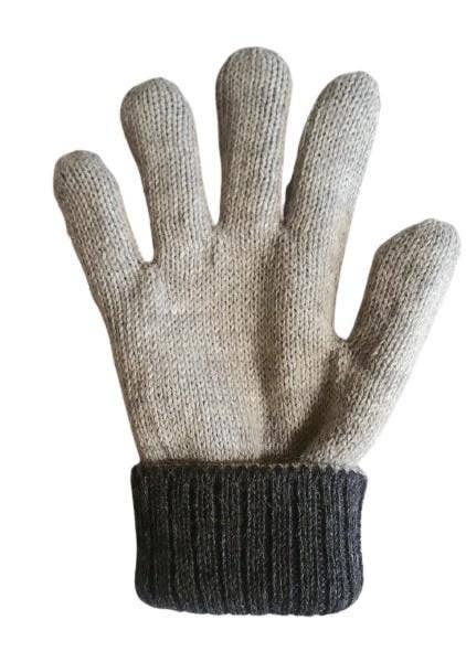 Iditarod 100% Alpaca Double-Thick Reversible Gloves: Black/MedGrey / Large