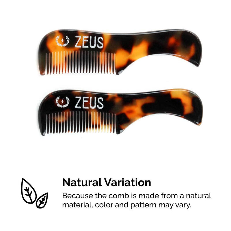 Acetate Mustache Comb, 3” - Tortoiseshell