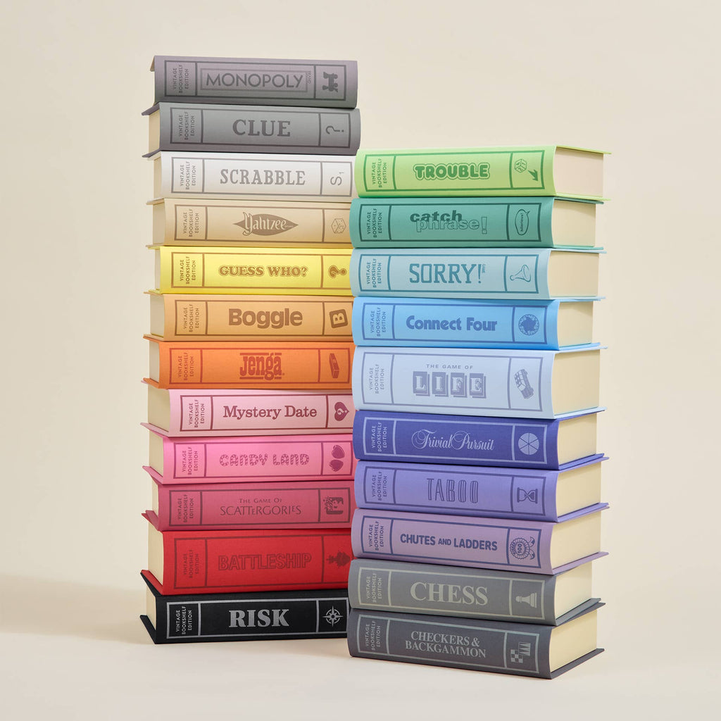 22-Pack Vintage Bookshelf Assortment of Classic Board Games