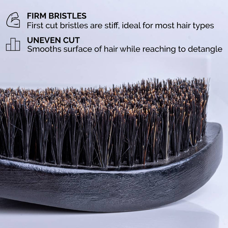 Handle Hair Brush, 100% Boar Bristle