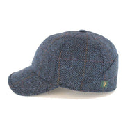 MEN'S BASEBALL CAPS - MADE IN IRELAND - 100% WOOL: Dark Gray Herringbone / Large