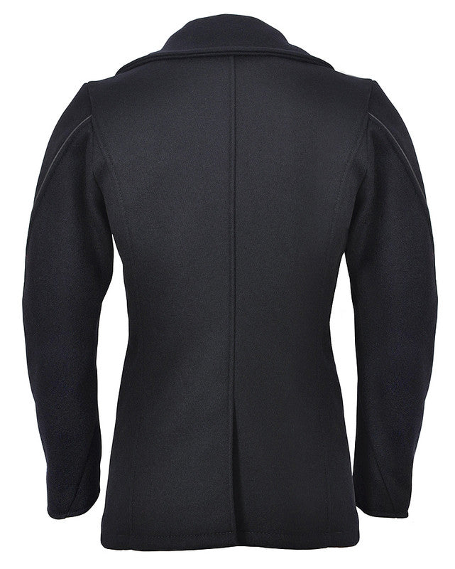 Leather Trim Peacoat - 740C