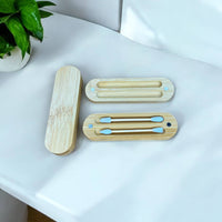 Reusable Bamboo Ear Buds in Case