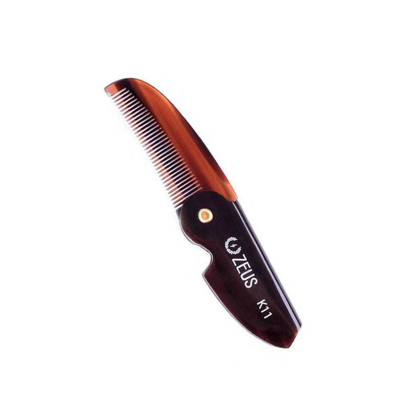 Folding Mustache Comb - Traditional: Tortoiseshell
