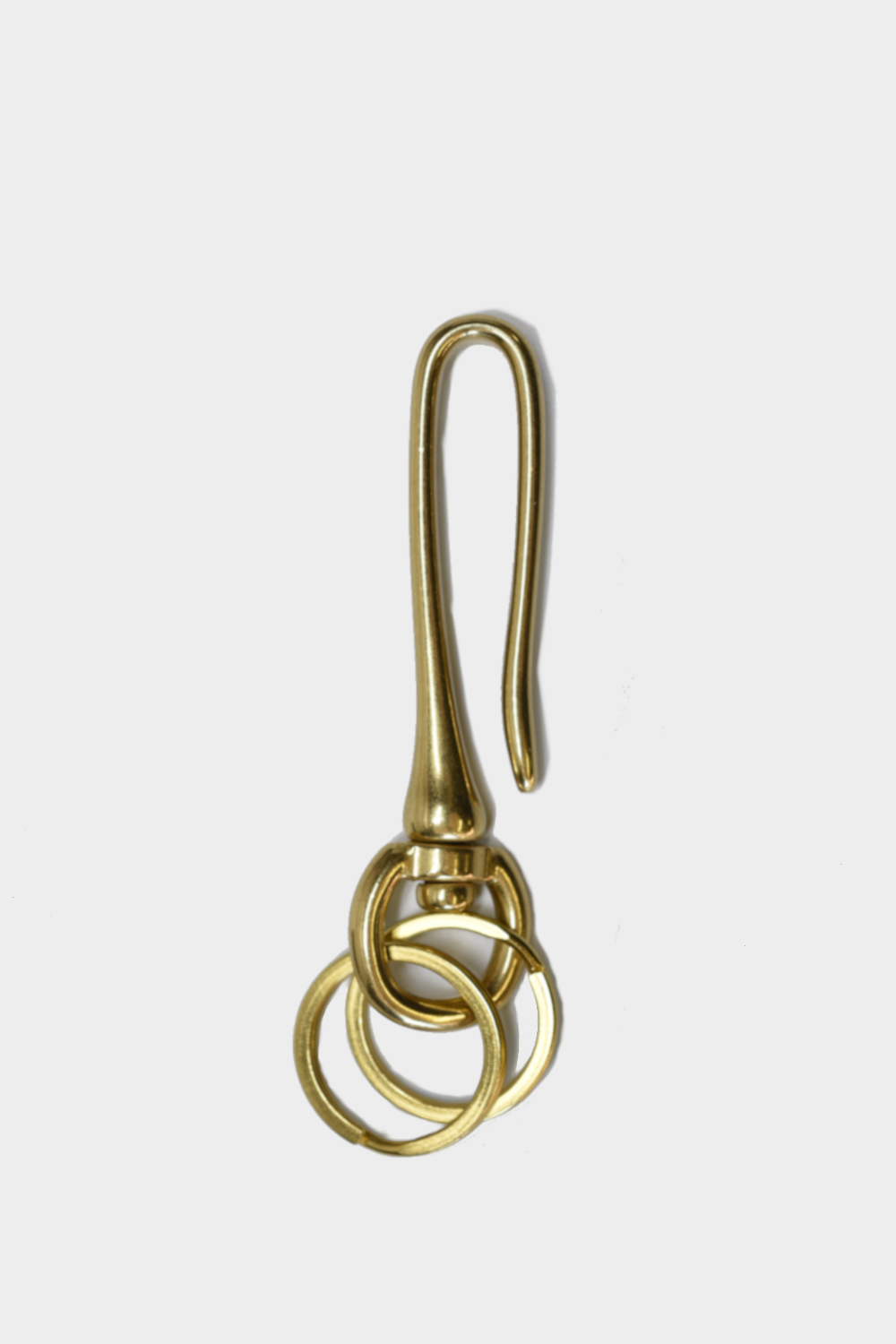 Large Brass Swivel Hook Keychain: Brass