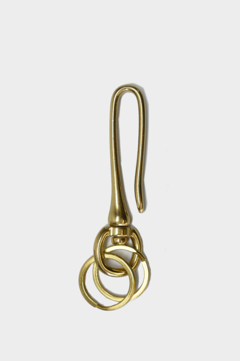 Large Brass Swivel Hook Keychain: Brass