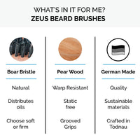 Zeus Handled Mustache & Beard Brush, Soft (J92)
