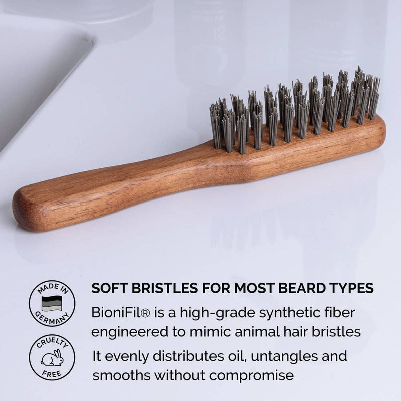 Handled Mustache & Beard Brush, Vegan