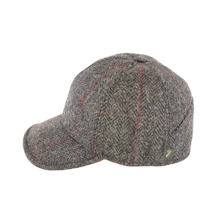 MEN'S BASEBALL CAPS - MADE IN IRELAND - 100% WOOL: Dark Gray Herringbone / Extra Large