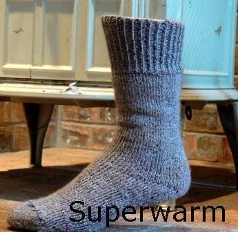 "Superwarm" Alpaca Socks - Made in the USA: Cocoa Brown / Large / Superwarm