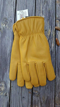 Alpaca Knit Lined Cowhide Leather Gloves - Alpaca Made in the USA: Tan / Medium