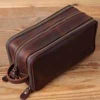 Waterproof Leather Dopp Kit / Standard Size