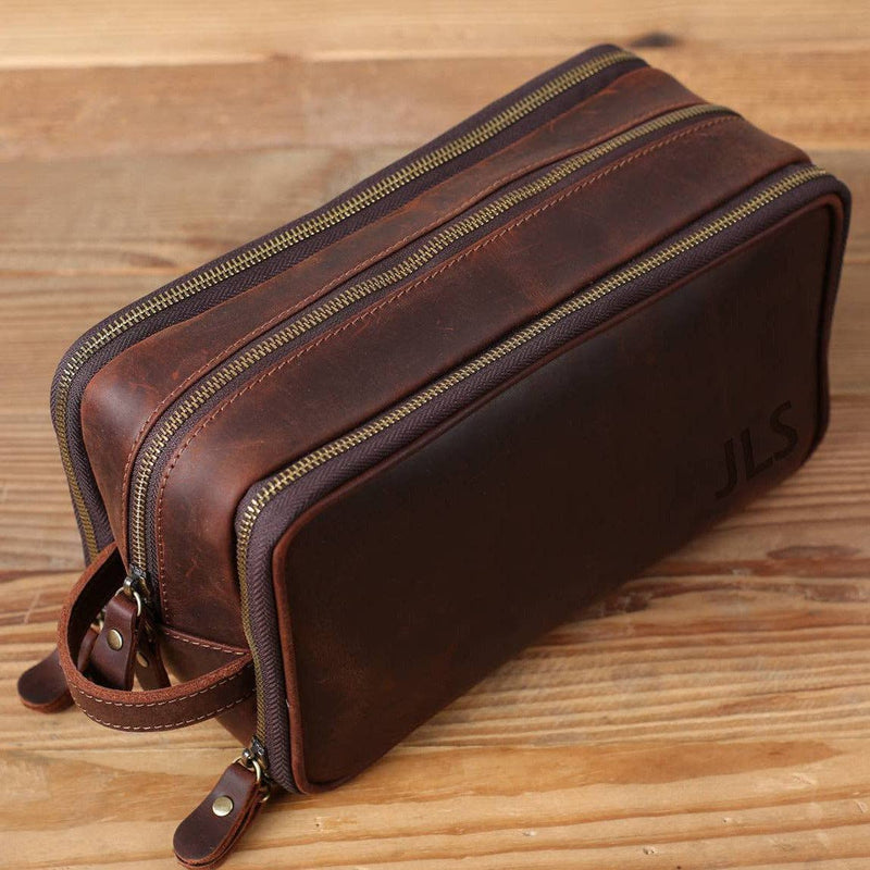 Waterproof Leather Dopp Kit / Standard Size