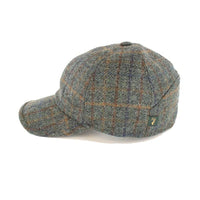 MEN'S BASEBALL CAPS - MADE IN IRELAND - 100% WOOL: Sage Green Plaid / Large