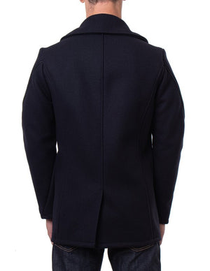 Leather Trim Peacoat - 740C