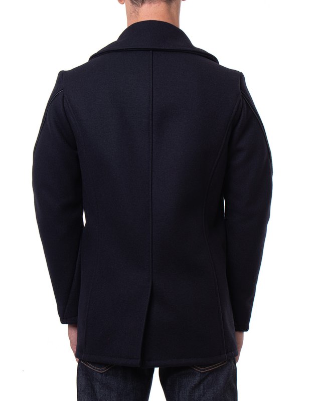 Leather Trim Peacoat - 740C