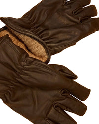 Alpaca Knit Lined Cowhide Leather Gloves - Alpaca Made in the USA: Tan / Large