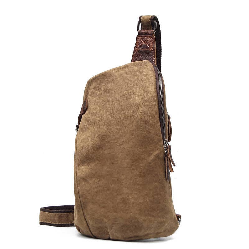 Canvas Leather Crossbody Sling Bag