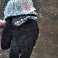 Iditarod 100% Alpaca Double-Thick Reversible Gloves: Black/MedGrey / Large