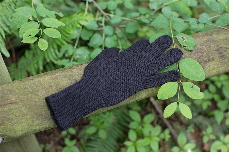 Iditarod 100% Alpaca Double-Thick Reversible Gloves: Black/MedGrey / Large