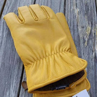 Alpaca Knit Lined Cowhide Leather Gloves - Alpaca Made in the USA: Tan / Small