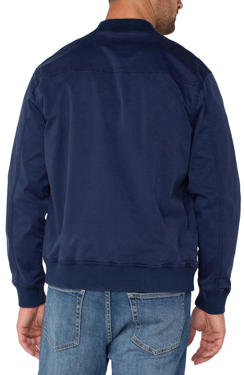 Snap Closure Bomber Jacket