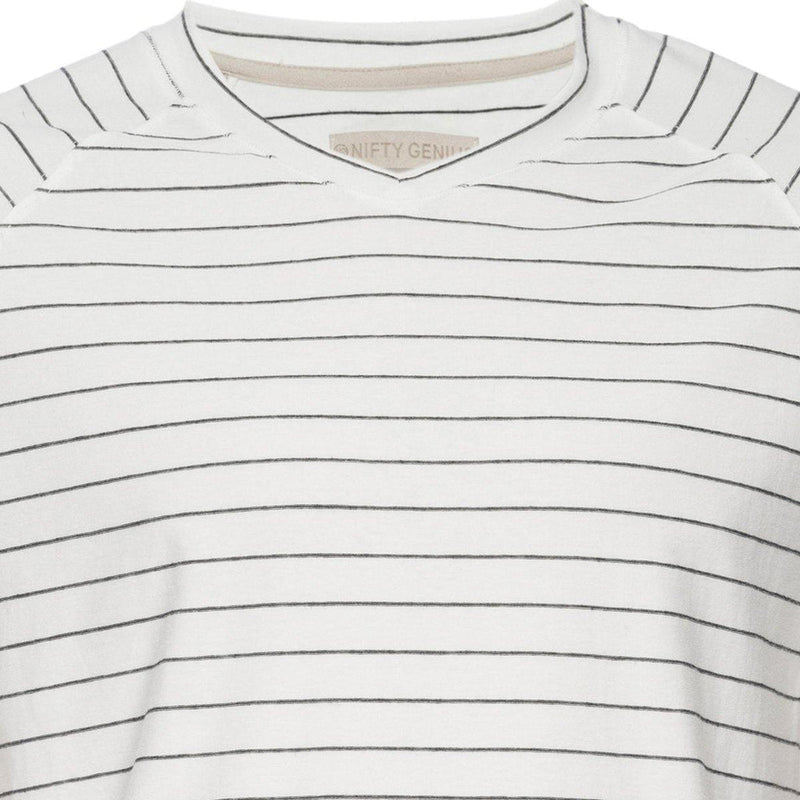 Raw Seam Stripe V-Neck