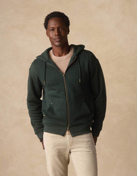 Normal Fleece Full Zip Hoodie in Varsity Green