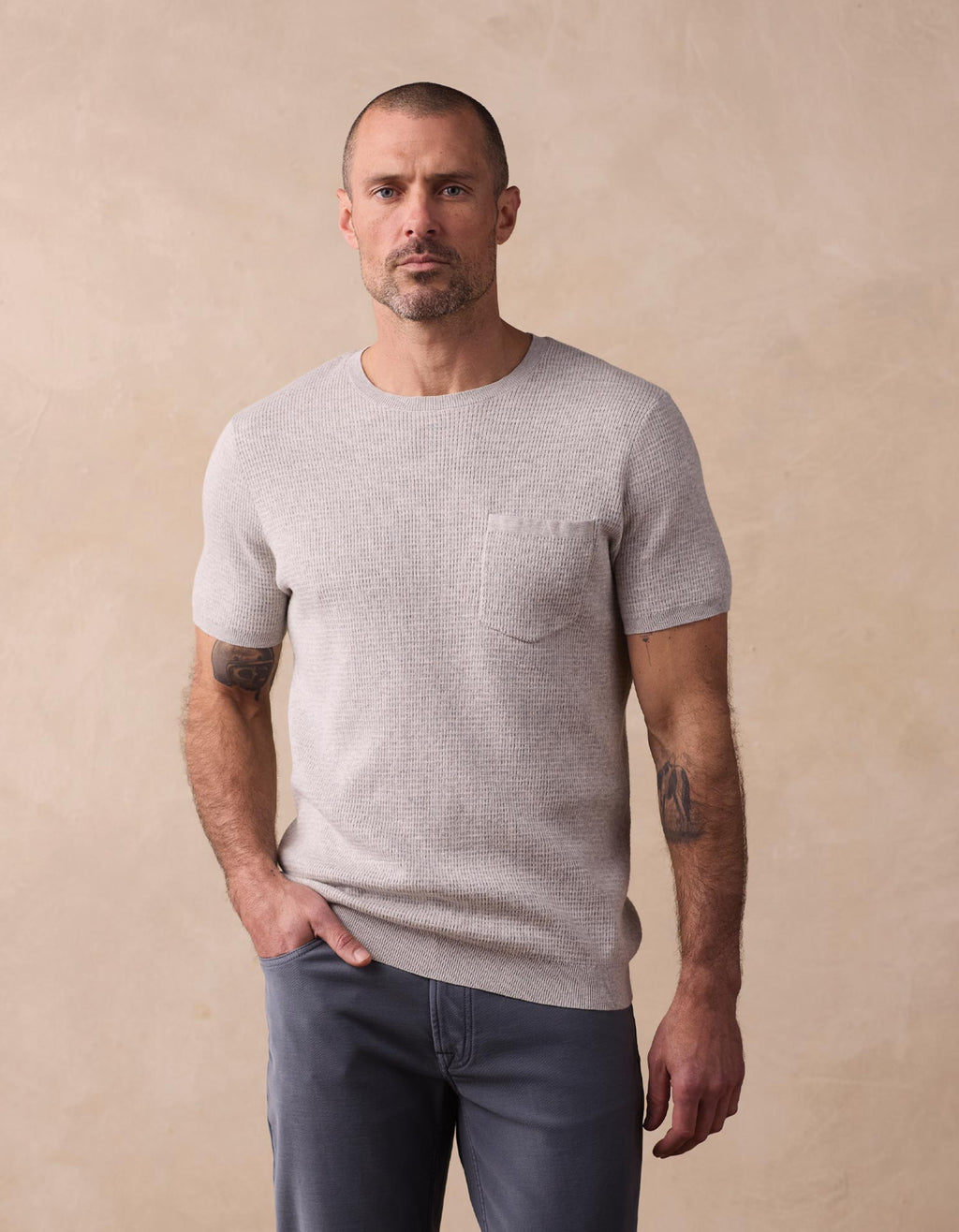Waffle Knit Sweater Tee