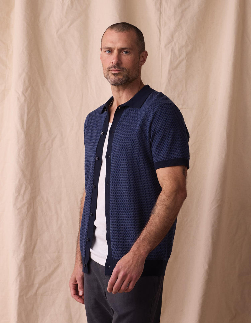 Robles Knit Jacquard Button Up