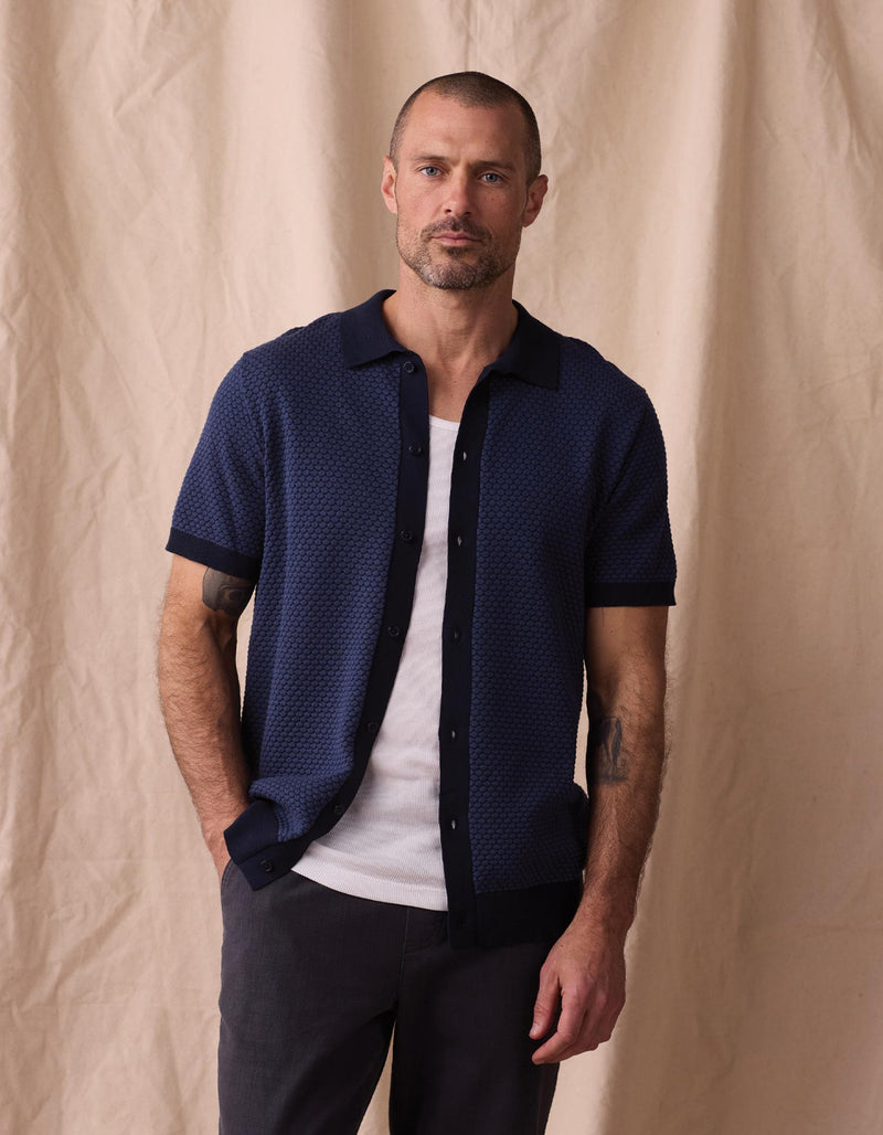 Robles Knit Jacquard Button Up