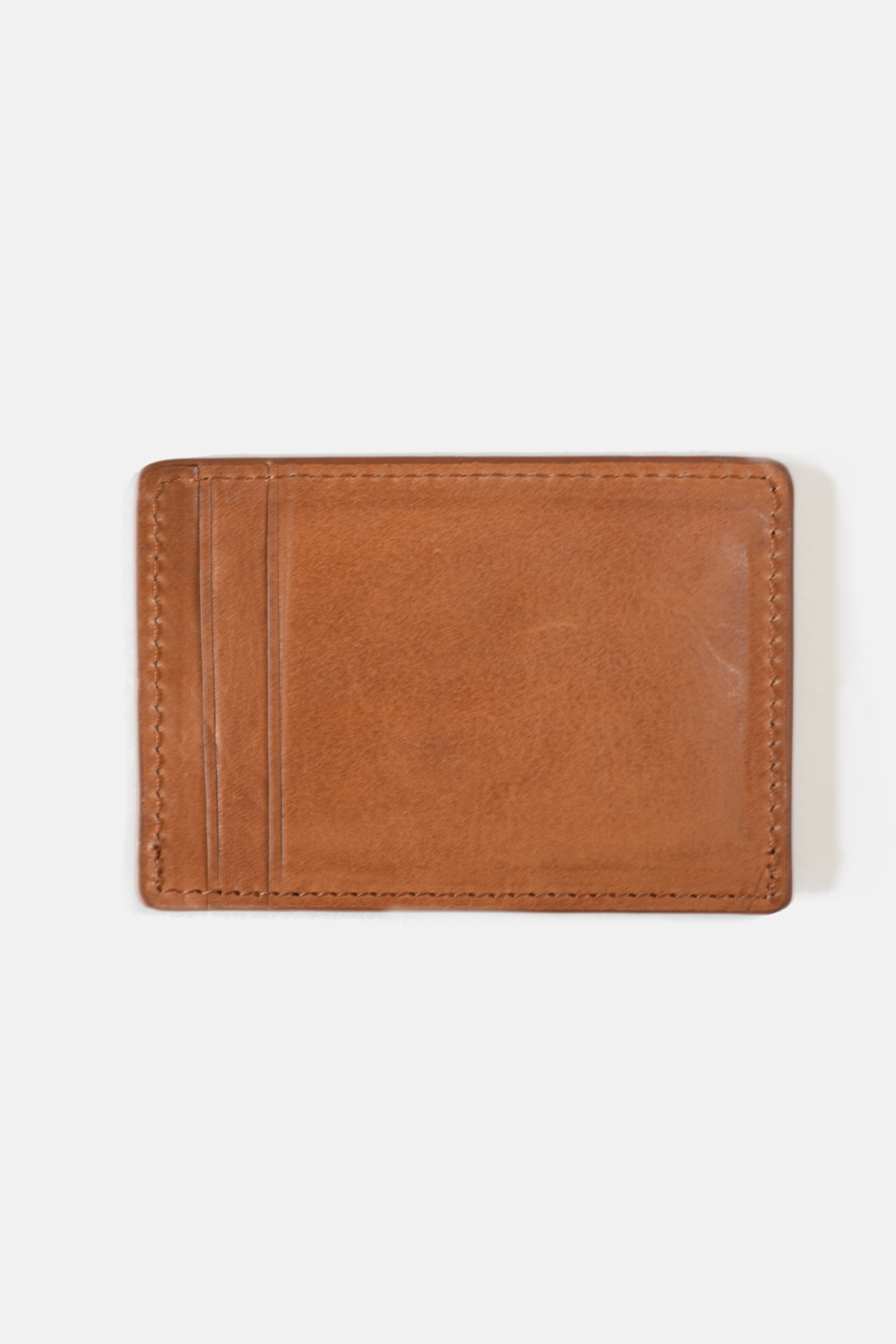 Traditional Cow-hide Leather Cardholder: Cognac
