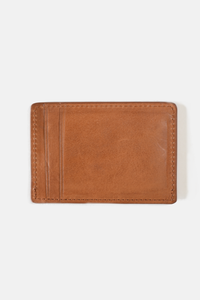 Traditional Cow-hide Leather Cardholder: Cognac
