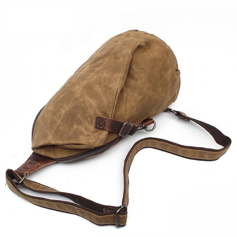 Canvas Leather Crossbody Sling Bag
