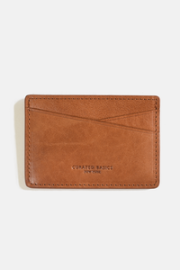 Traditional Cow-hide Leather Cardholder: Cognac