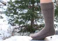 "Superwarm" Alpaca Socks - Made in the USA: Cocoa Brown / Large / Superwarm