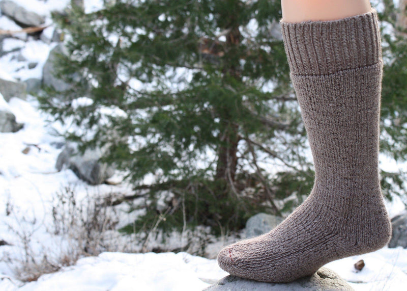 "Superwarm" Alpaca Socks - Made in the USA: Grey / Large / Superwarm