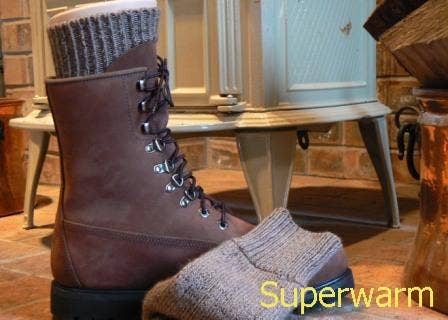 "Superwarm" Alpaca Socks - Made in the USA: Cocoa Brown / Large / Superwarm