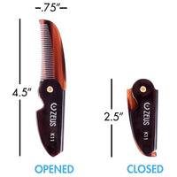 Folding Mustache Comb - Traditional: Tortoiseshell