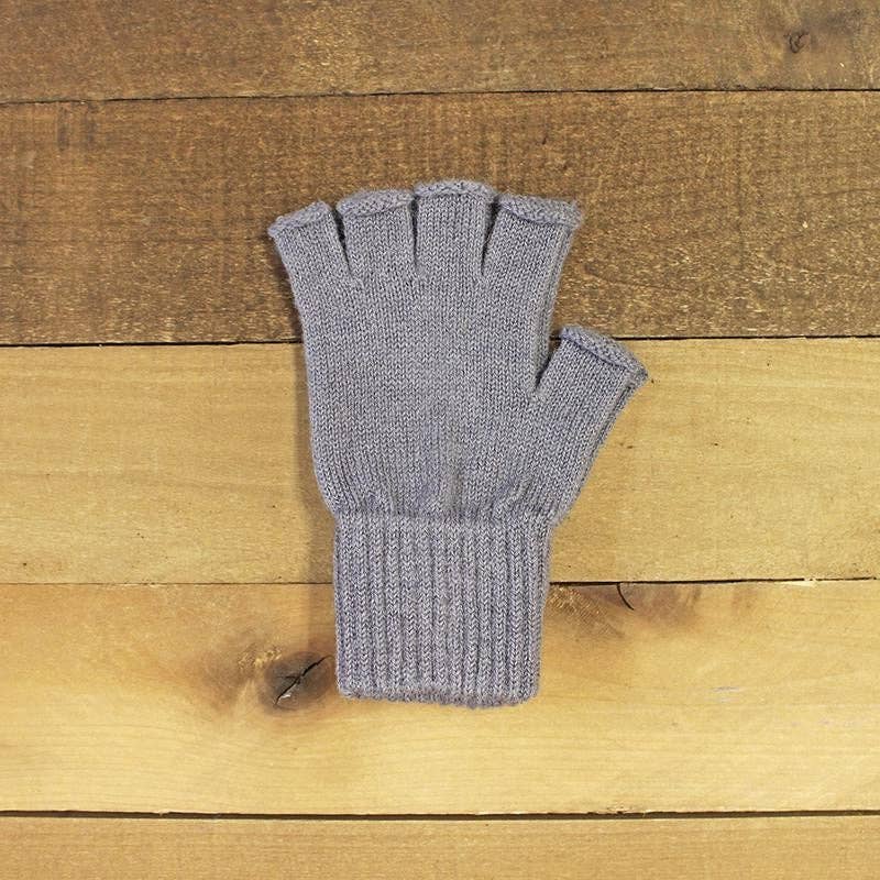 Alpaca Work/Play Fingerless Alpaca Gloves: Brown / Large